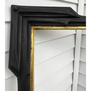 Antique Victorian Picture Frame Tramp Art 20x25 Gold Gilt Wood Adirondack Carved